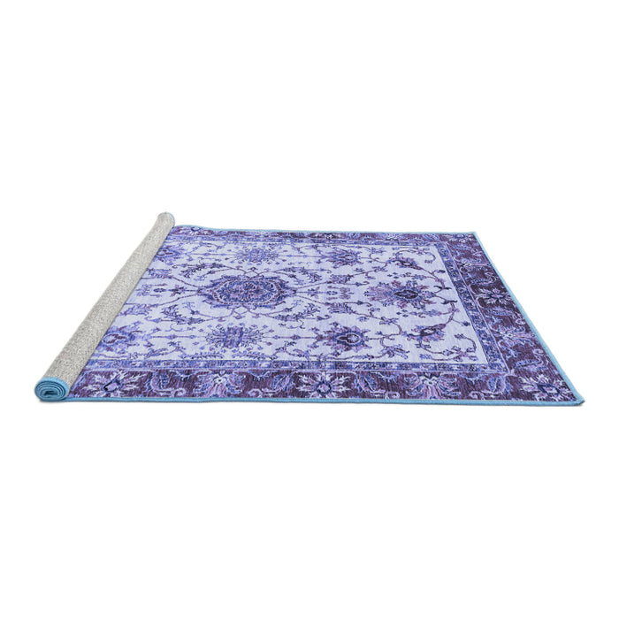 Sideview of Machine Washable Oriental Blue Modern Rug, wshabs3382blu