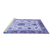 Sideview of Machine Washable Oriental Blue Modern Rug, wshabs3382blu