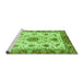 Sideview of Machine Washable Oriental Green Modern Area Rugs, wshabs3382grn