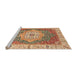 Sideview of Machine Washable Abstract Red Rug, wshabs3383