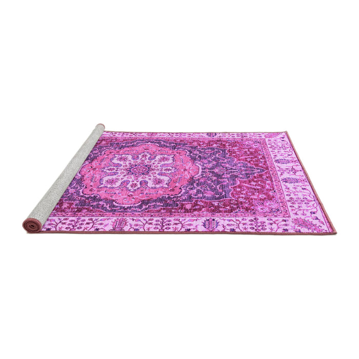 Sideview of Machine Washable Oriental Purple Modern Area Rugs, wshabs3383pur