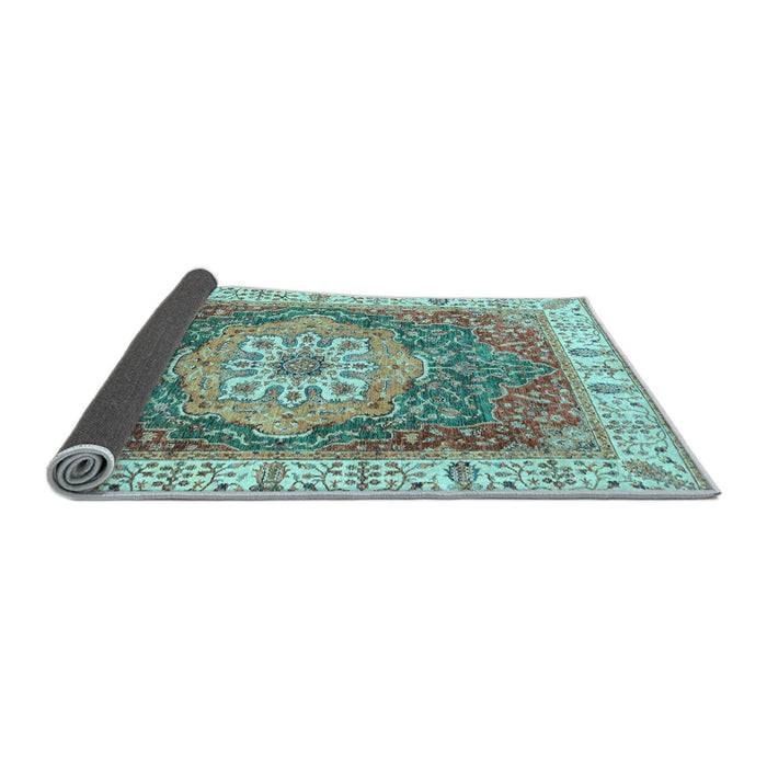 Sideview of Oriental Light Blue Modern Rug, abs3383lblu
