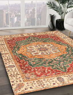 Abstract Red Oriental Rug in Family Room, abs3383