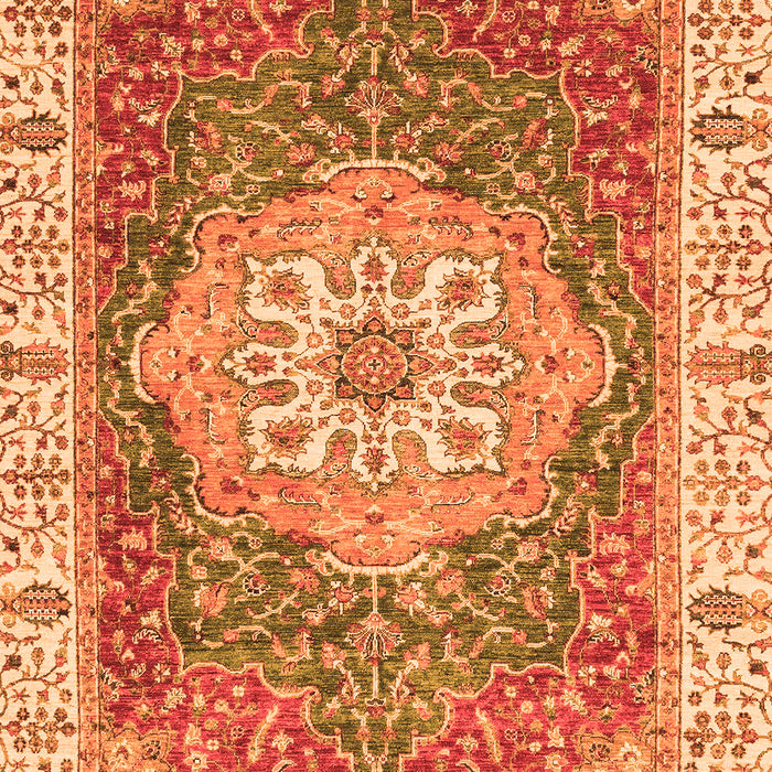 Machine Washable Oriental Orange Modern Area Rugs, wshabs3383org