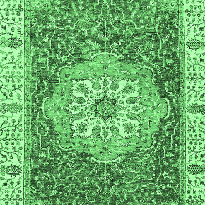 Machine Washable Oriental Emerald Green Modern Area Rugs, wshabs3383emgrn