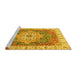 Sideview of Machine Washable Oriental Yellow Modern Rug, wshabs3383yw