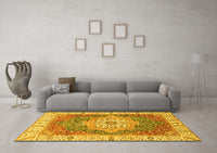 Machine Washable Oriental Yellow Modern Rug, wshabs3383yw