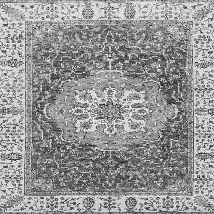 Square Machine Washable Oriental Gray Modern Rug, wshabs3383gry