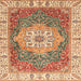 Square Abstract Red Oriental Rug, abs3383