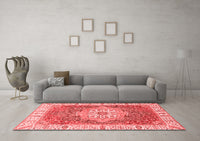 Machine Washable Oriental Red Modern Rug, wshabs3383red