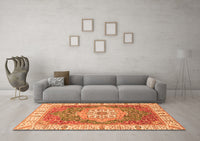 Machine Washable Oriental Orange Modern Rug, wshabs3383org