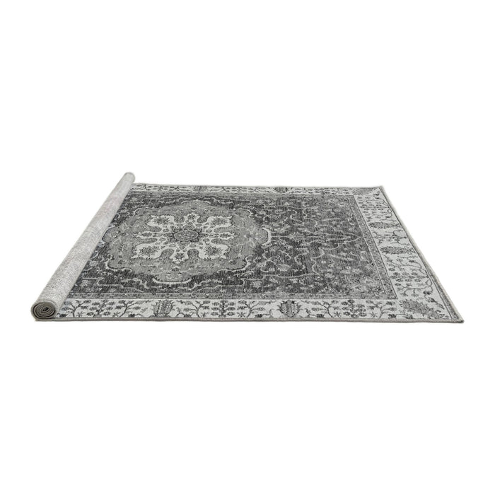 Sideview of Machine Washable Oriental Gray Modern Rug, wshabs3383gry