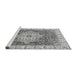 Sideview of Machine Washable Oriental Gray Modern Rug, wshabs3383gry