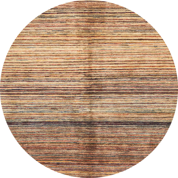 Round Machine Washable Abstract Sandy Brown Rug, wshabs3384
