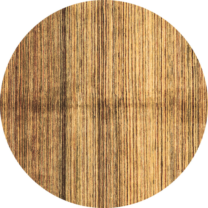 Round Machine Washable Oriental Brown Modern Rug, wshabs3384brn