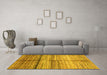 Machine Washable Oriental Yellow Modern Rug in a Living Room, wshabs3384yw