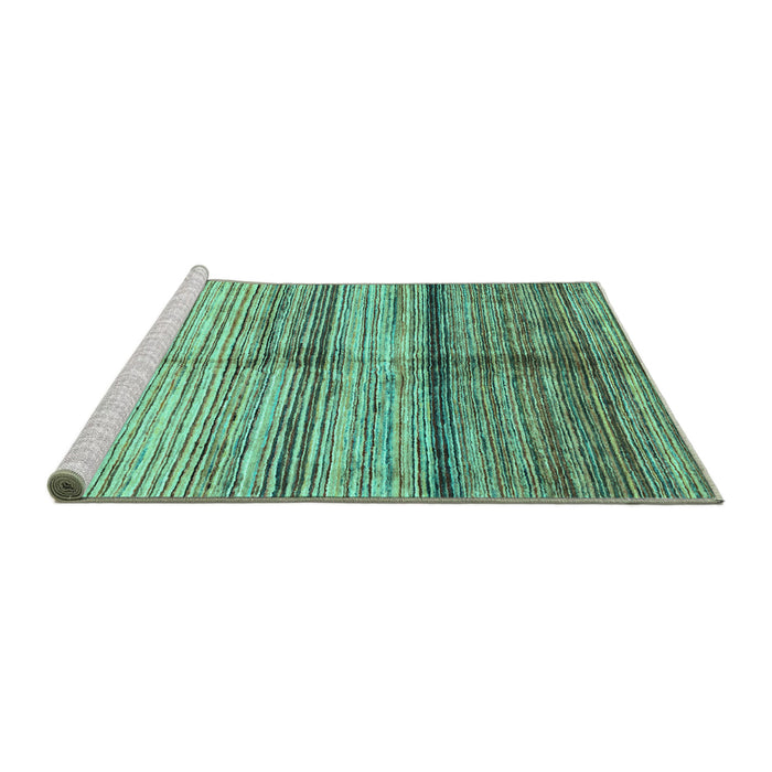 Sideview of Machine Washable Oriental Turquoise Modern Area Rugs, wshabs3384turq