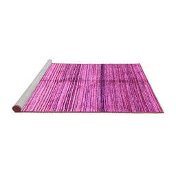 Sideview of Machine Washable Oriental Pink Modern Rug, wshabs3384pnk