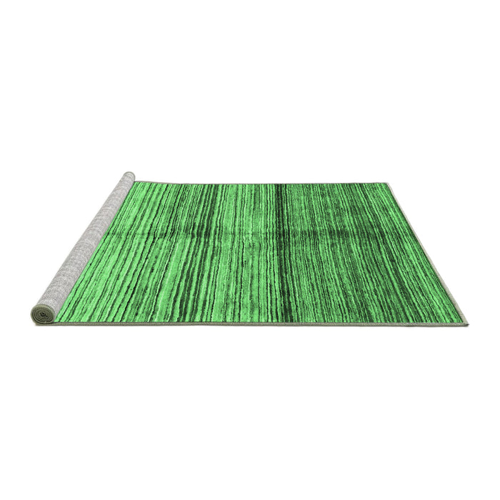 Sideview of Machine Washable Oriental Emerald Green Modern Area Rugs, wshabs3384emgrn