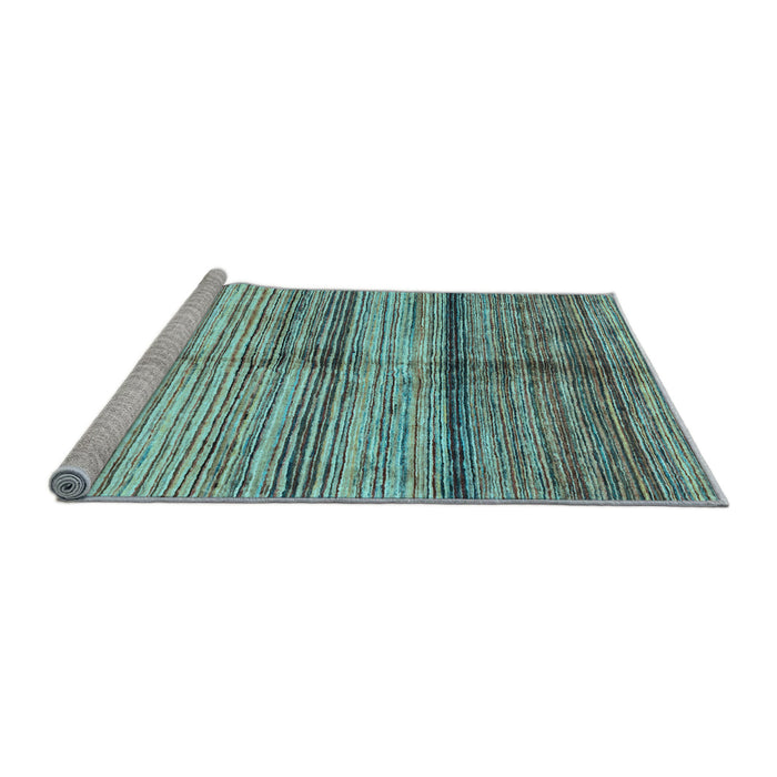 Sideview of Machine Washable Oriental Light Blue Modern Rug, wshabs3384lblu