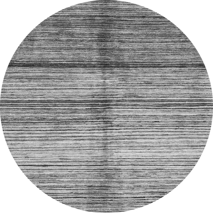 Round Machine Washable Oriental Gray Modern Rug, wshabs3384gry