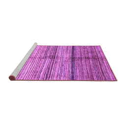 Sideview of Machine Washable Oriental Purple Modern Area Rugs, wshabs3384pur