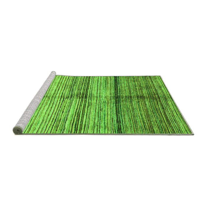 Sideview of Machine Washable Oriental Green Modern Area Rugs, wshabs3384grn