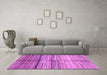 Machine Washable Oriental Purple Modern Area Rugs in a Living Room, wshabs3384pur