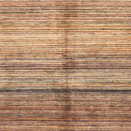 Square Abstract Sandy Brown Oriental Rug, abs3384