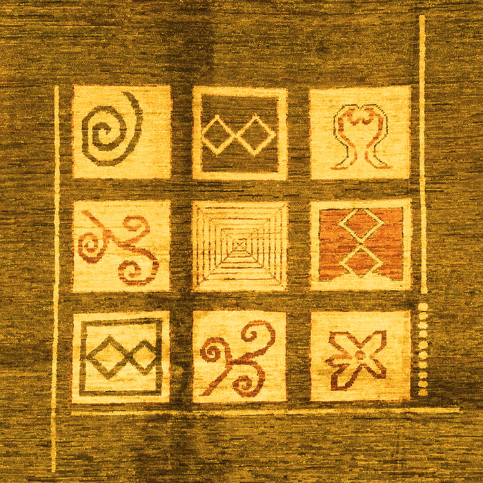 Machine Washable Oriental Yellow Modern Rug, wshabs3385yw