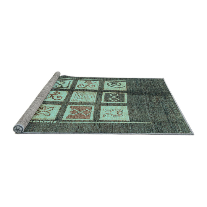 Sideview of Machine Washable Oriental Light Blue Modern Rug, wshabs3385lblu