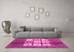 Machine Washable Oriental Pink Modern Rug in a Living Room, wshabs3385pnk