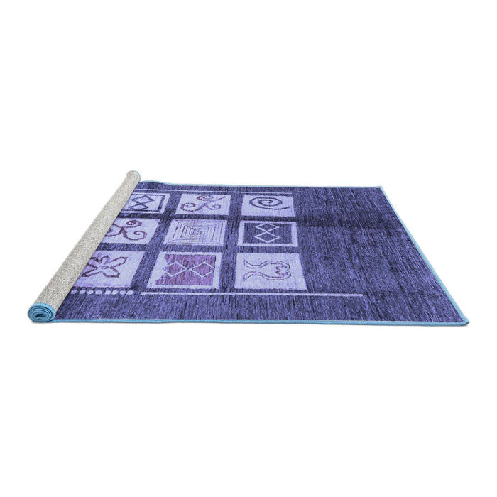 Sideview of Machine Washable Oriental Blue Modern Rug, wshabs3385blu