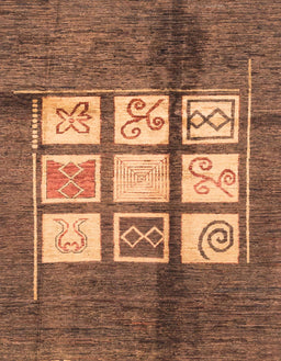 Abstract Saddle Brown Oriental Rug, abs3385