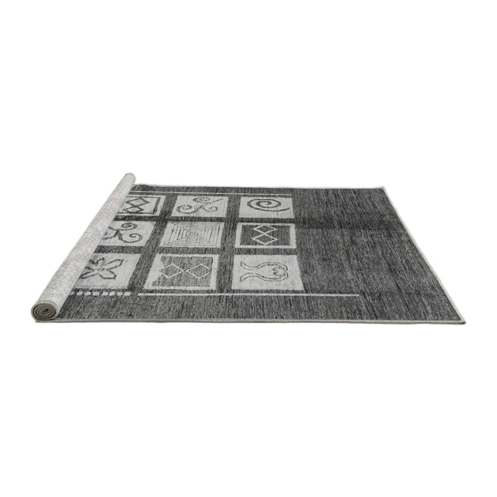 Sideview of Machine Washable Oriental Gray Modern Rug, wshabs3385gry