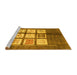 Sideview of Machine Washable Oriental Yellow Modern Rug, wshabs3385yw