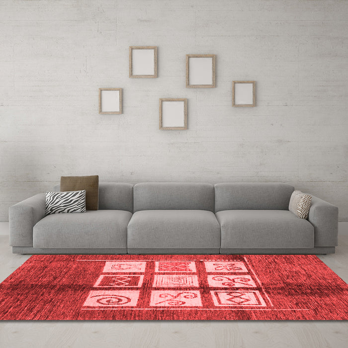 Modern Red Washable Rugs