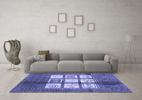 Machine Washable Oriental Blue Modern Rug, wshabs3385blu