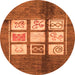 Round Oriental Orange Modern Rug, abs3385org