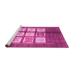 Sideview of Machine Washable Oriental Pink Modern Rug, wshabs3385pnk