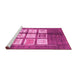 Sideview of Machine Washable Oriental Pink Modern Rug, wshabs3385pnk