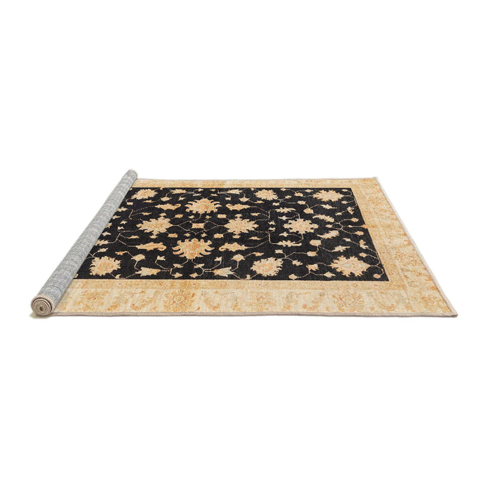 Sideview of Machine Washable Abstract Dark Brown Rug, wshabs3386