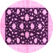 Round Oriental Pink Modern Rug, abs3386pnk