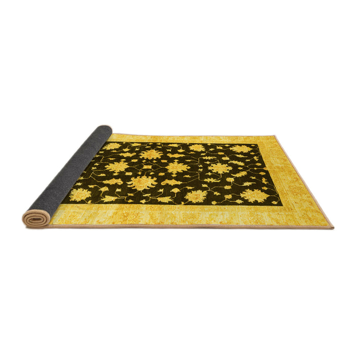 Sideview of Oriental Yellow Modern Rug, abs3386yw