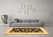 Machine Washable Oriental Brown Modern Rug in a Living Room,, wshabs3386brn