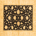 Square Machine Washable Oriental Brown Modern Rug, wshabs3386brn