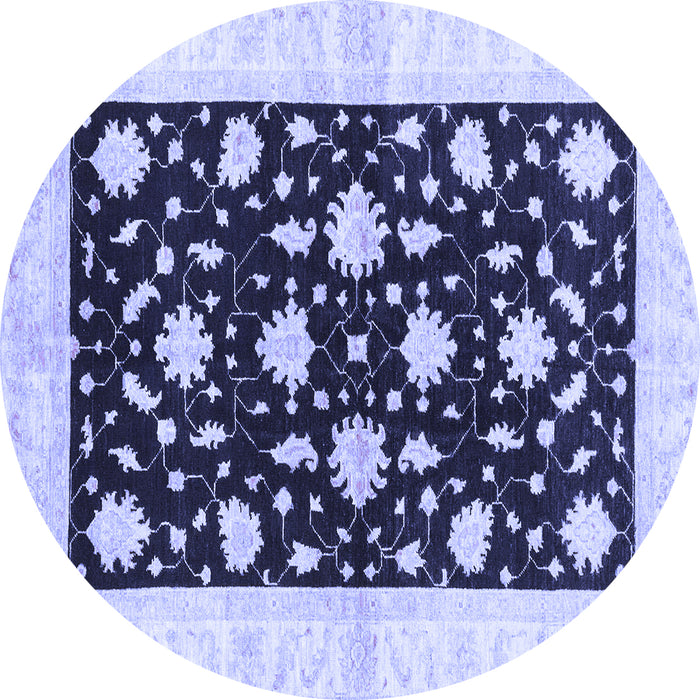 Round Oriental Blue Modern Rug, abs3386blu