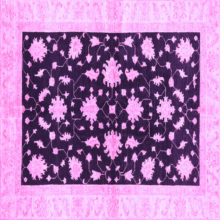 Square Machine Washable Oriental Purple Modern Area Rugs, wshabs3386pur