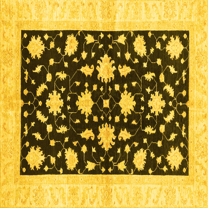 Square Oriental Yellow Modern Rug, abs3386yw