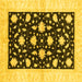Square Oriental Yellow Modern Rug, abs3386yw